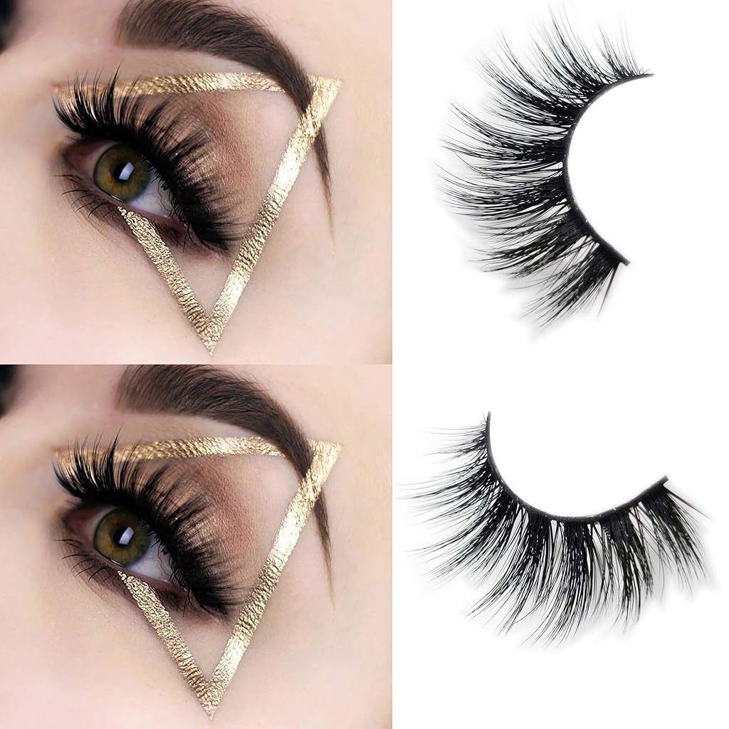 MAYCREATE 7 Pairs False Eyelashes Party Look 3D Lashes 15-18mm Fake Eyelashes For Party MAYCREATE 7 Pairs False Eyelashes Party Look 3D Lashes 15-18mm Fake Eyelashes For Party